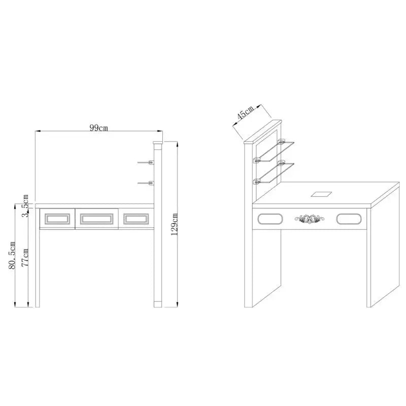 Manicure Table Quartz with Dust Extractor and LED Lighting - DIR Store