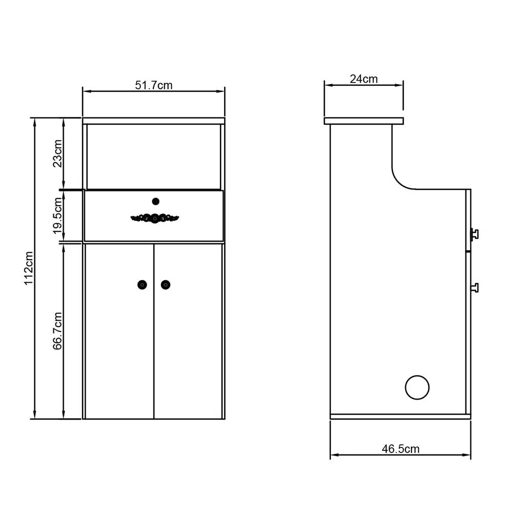 Salon & Barbershop Reception Desk with LED- Valencia Side Storage - DIR Store