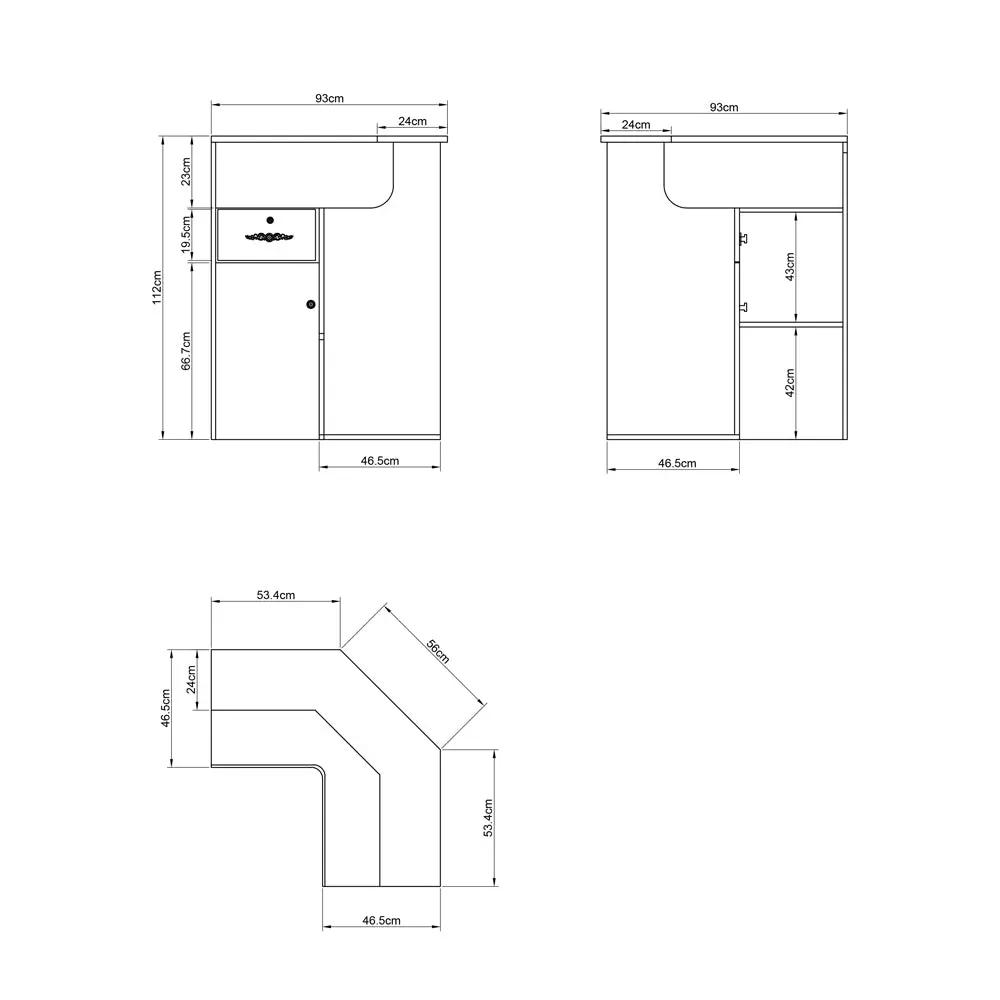 Beauty Salon & Barbershop Reception Desk with LED - Valencia Center - DIR Store