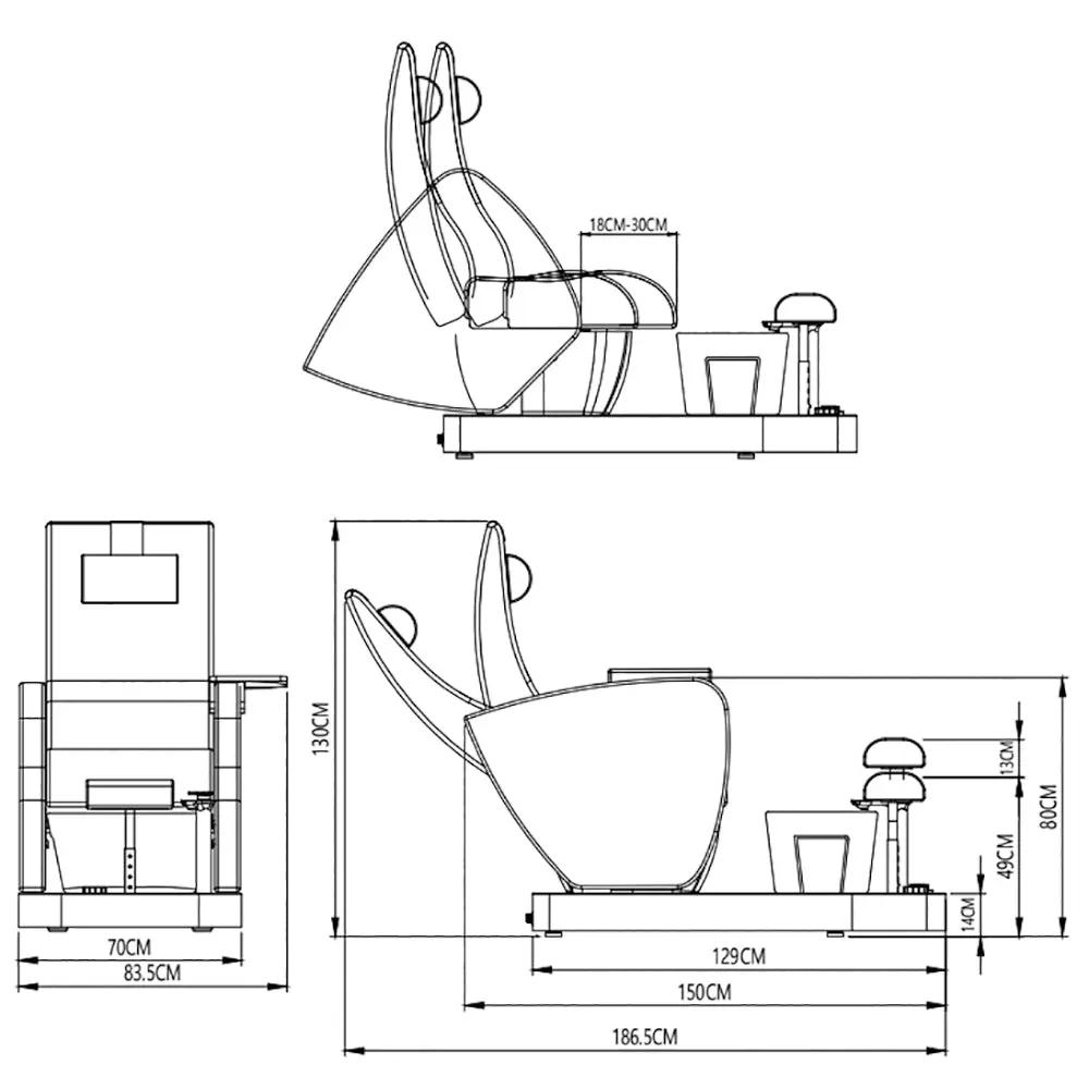 Beauty Spa Pipeless Pedicure Station / Chair - Relaxion - DIR Store