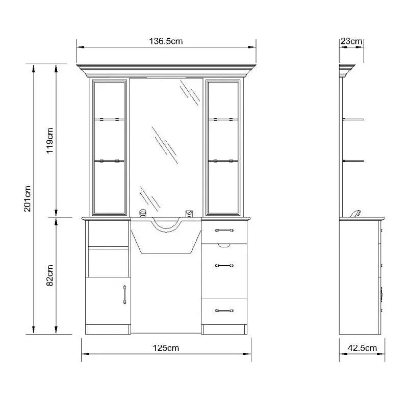 Barber Station With Frontwash Sink - Taylor Barber Unit - DIR Store