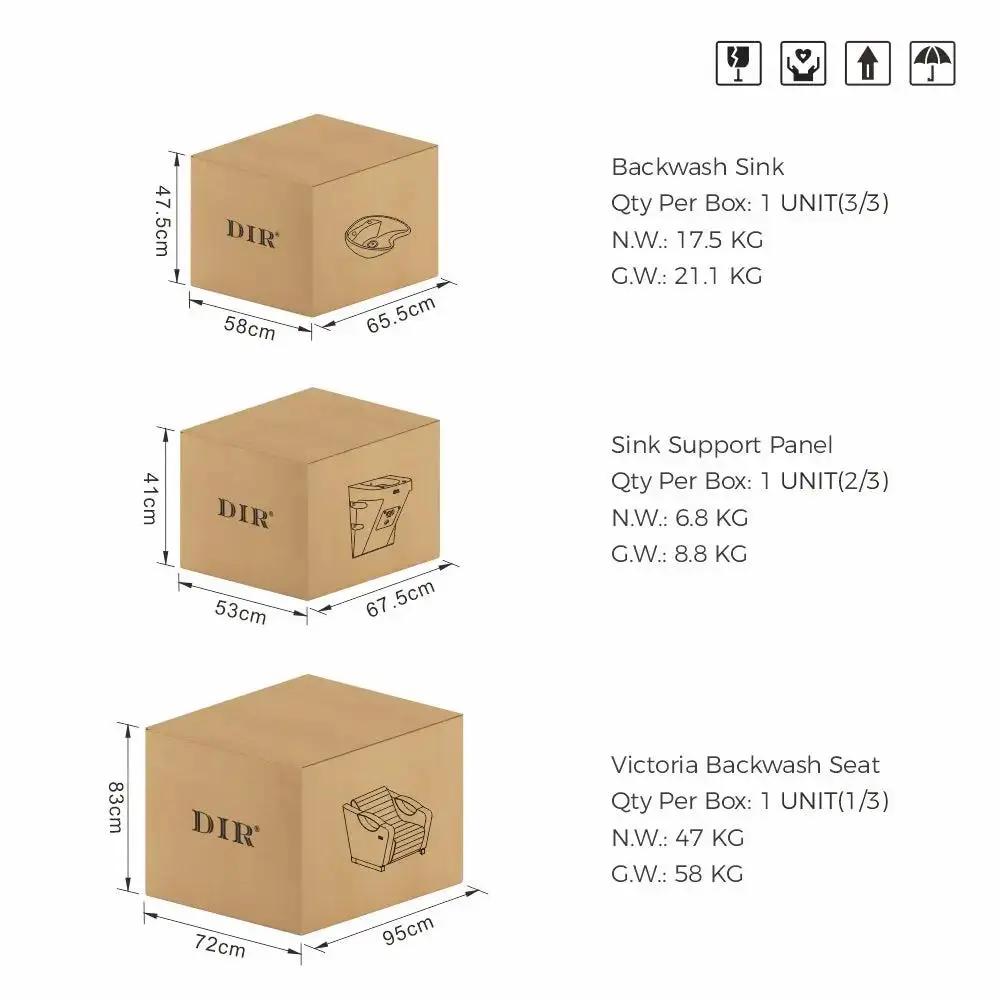 Gold Salon Backwash Unit with Basin - Electric Adjustable Legrest Extension - Victoria - DIR Store