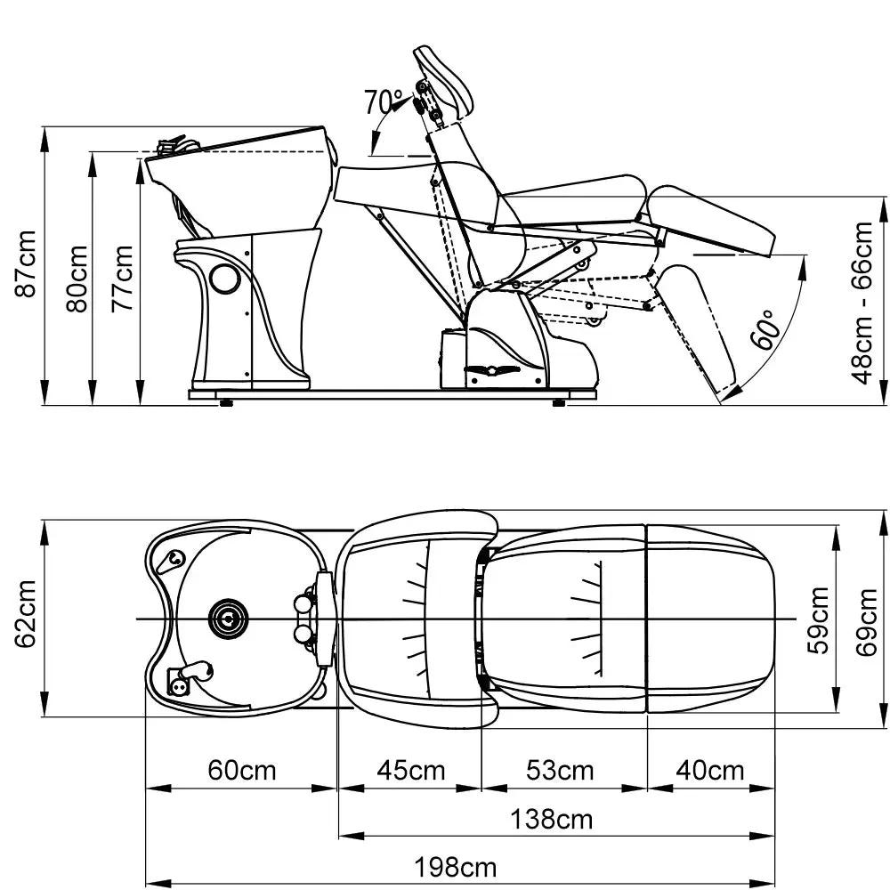 Maximus Full Recline Shampoo Unit With Rotating Seat - DIR Store