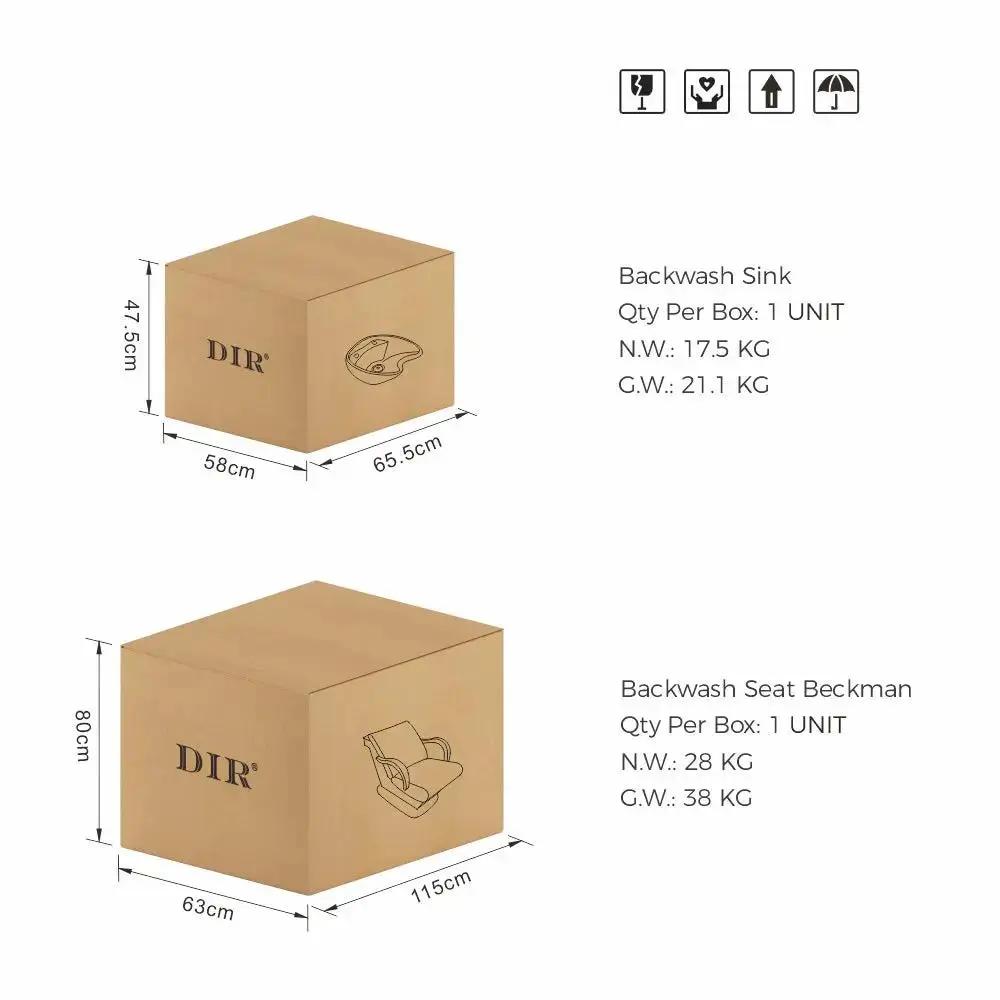 Salon Backwash Unit with Adjustable Sink & Seat - White Base Beckman Gold - DIR Store