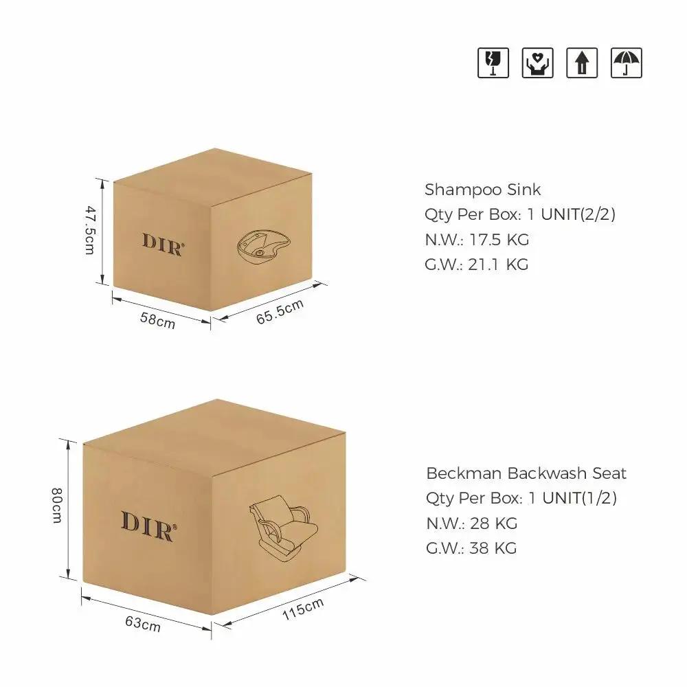 Beauty Salon Backwash Unit with Adjustable Basin & Seat - Beckman Gold Backwash Unit - DIR Store