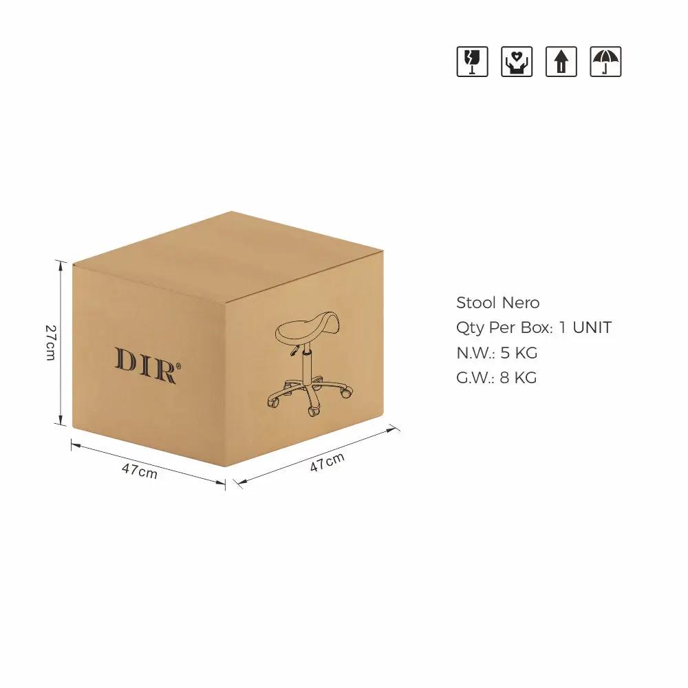 Salon Saddle Stool with Wheels - Nero - DIR Store