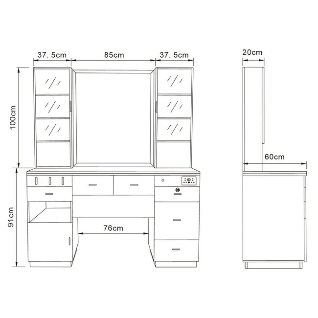 Barber Station with LED Barber Mirror – Ankara Barber Unit DIR Store