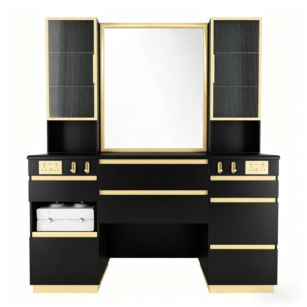 Barber Station with LED Barber Mirror – Ankara Barber Unit DIR Store