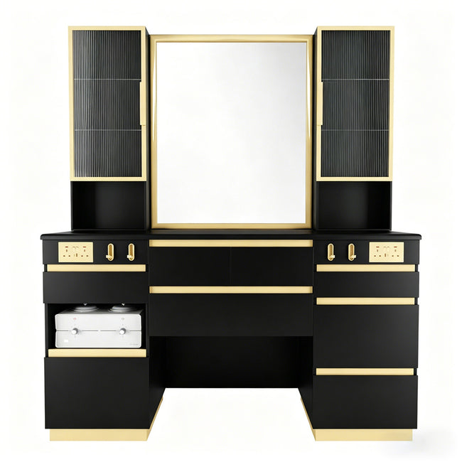 Barber Station with LED Barber Mirror – Ankara Barber Unit DIR Store