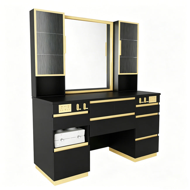 Barber Station with LED Barber Mirror – Ankara Barber Unit DIR Store