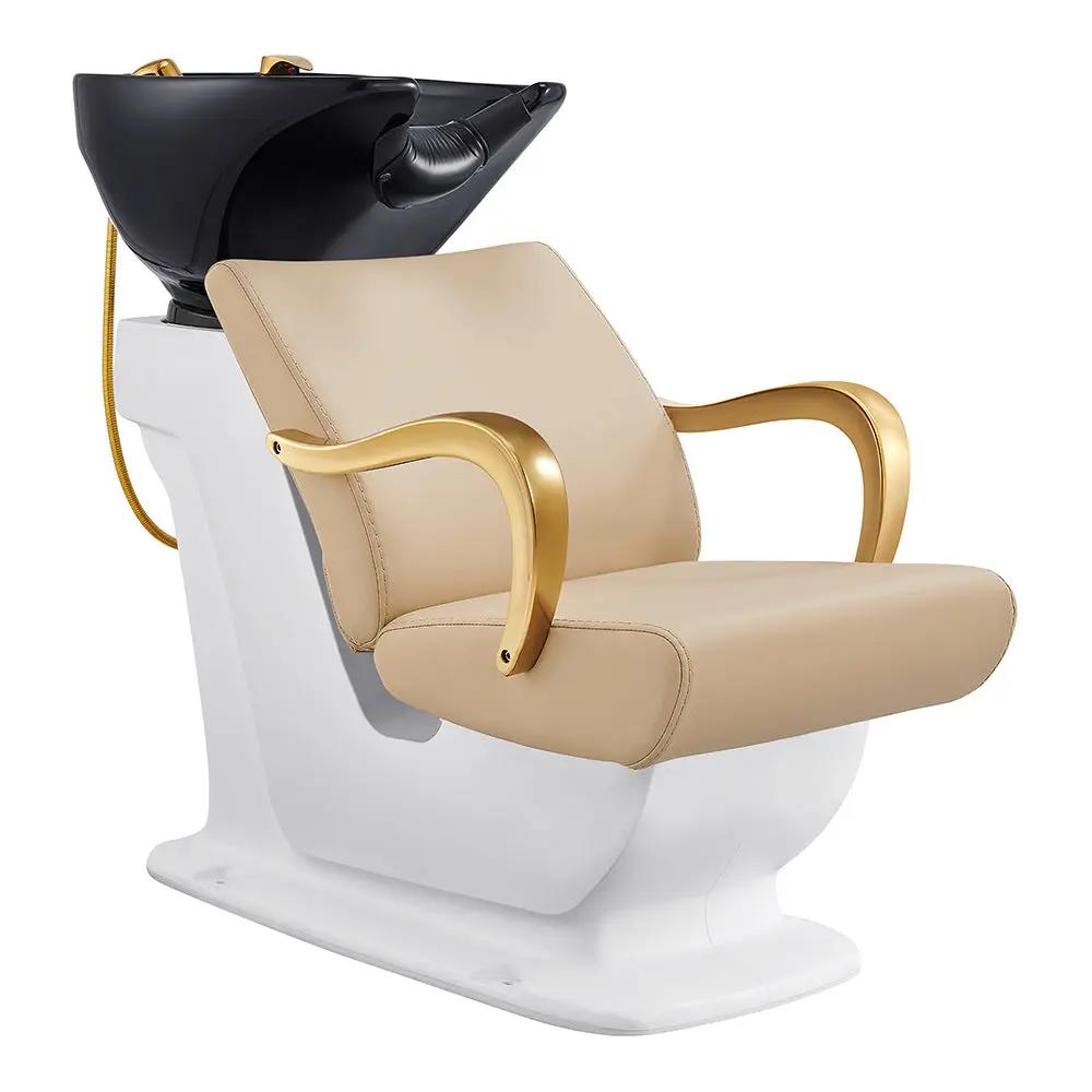Salon Backwash Unit with Adjustable Sink & Seat - White Base Beckman Gold - DIR Store