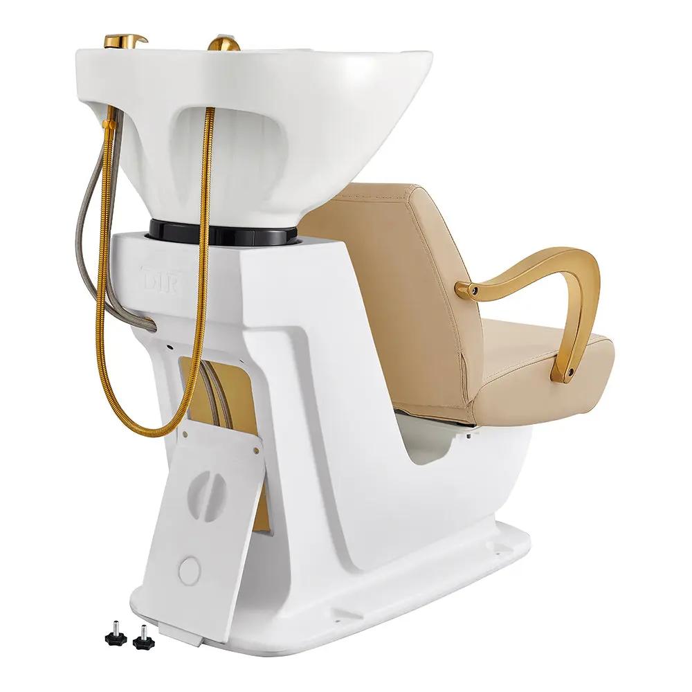 Salon Backwash Unit with Adjustable Sink & Seat - White Base Beckman Gold - DIR Store