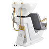 Salon Backwash Unit with Adjustable Sink & Seat - White Base Beckman Gold - DIR Store
