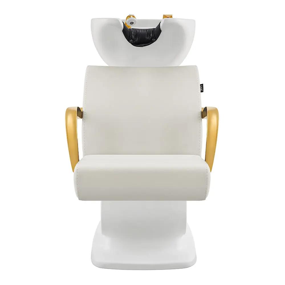 Salon Backwash Unit with Adjustable Sink & Seat - White Base Beckman Gold - DIR Store