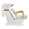 Salon Backwash Unit with Adjustable Sink & Seat - White Base Beckman Gold - DIR Store