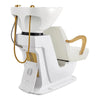 Salon Backwash Unit with Adjustable Sink & Seat - White Base Beckman Gold - DIR Store