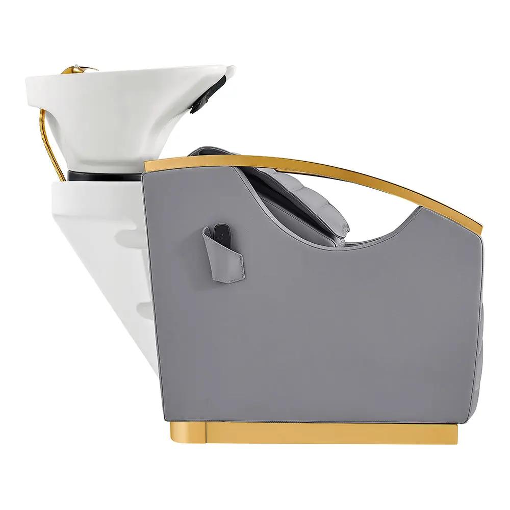 Beauty Salon Electrical Massage Backwash Unit with Adjustable Basin and Seat- Bella Gold Backwash - DIR Store