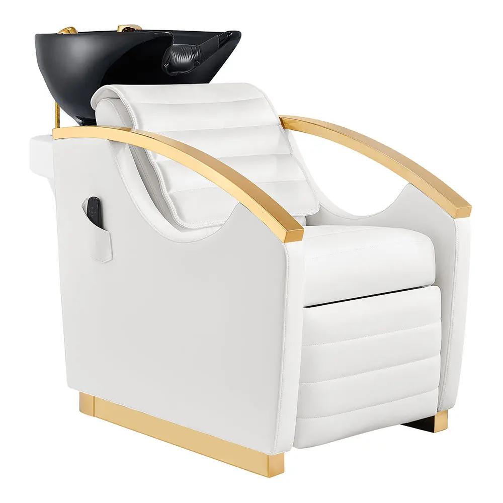 Beauty Salon Electrical Massage Backwash Unit with Adjustable Basin and Seat- Bella Gold Backwash - DIR Store
