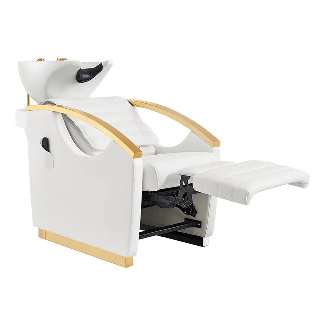 Beauty Salon Electrical Massage Backwash Unit with Adjustable Basin and Seat- Bella Gold Backwash - DIR Store