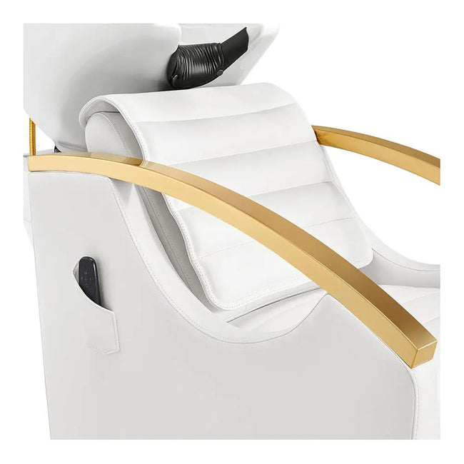 Beauty Salon Electrical Massage Backwash Unit with Adjustable Basin and Seat- Bella Gold Backwash - DIR Store