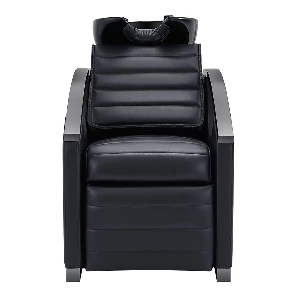 Beauty Salon Electrical Massage Backwash Unit with Adjustable Basin & Seat- Bella Titanium Black - DIR Store