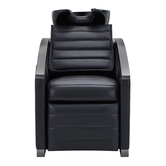 Beauty Salon Electrical Massage Backwash Unit with Adjustable Basin & Seat- Bella Titanium Black - DIR Store