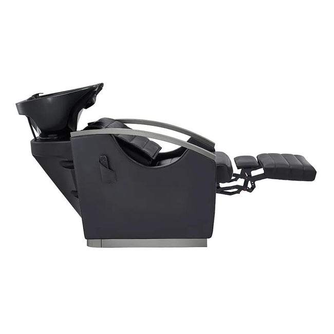 Beauty Salon Electrical Massage Backwash Unit with Adjustable Basin & Seat- Bella Titanium Black - DIR Store