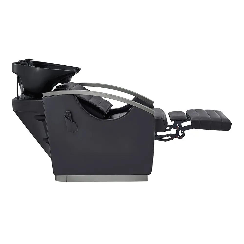 Beauty Salon Electrical Massage Backwash Unit with Adjustable Basin & Seat- Bella Titanium Black - DIR Store