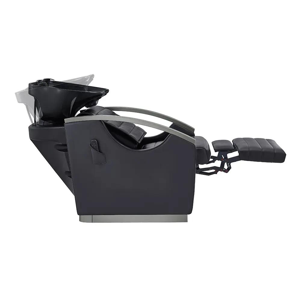 Beauty Salon Electrical Massage Backwash Unit with Adjustable Basin & Seat- Bella Titanium Black - DIR Store