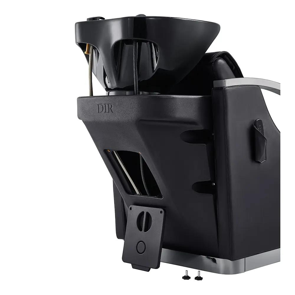 Beauty Salon Electrical Massage Backwash Unit with Adjustable Basin & Seat- Bella Titanium Black - DIR Store