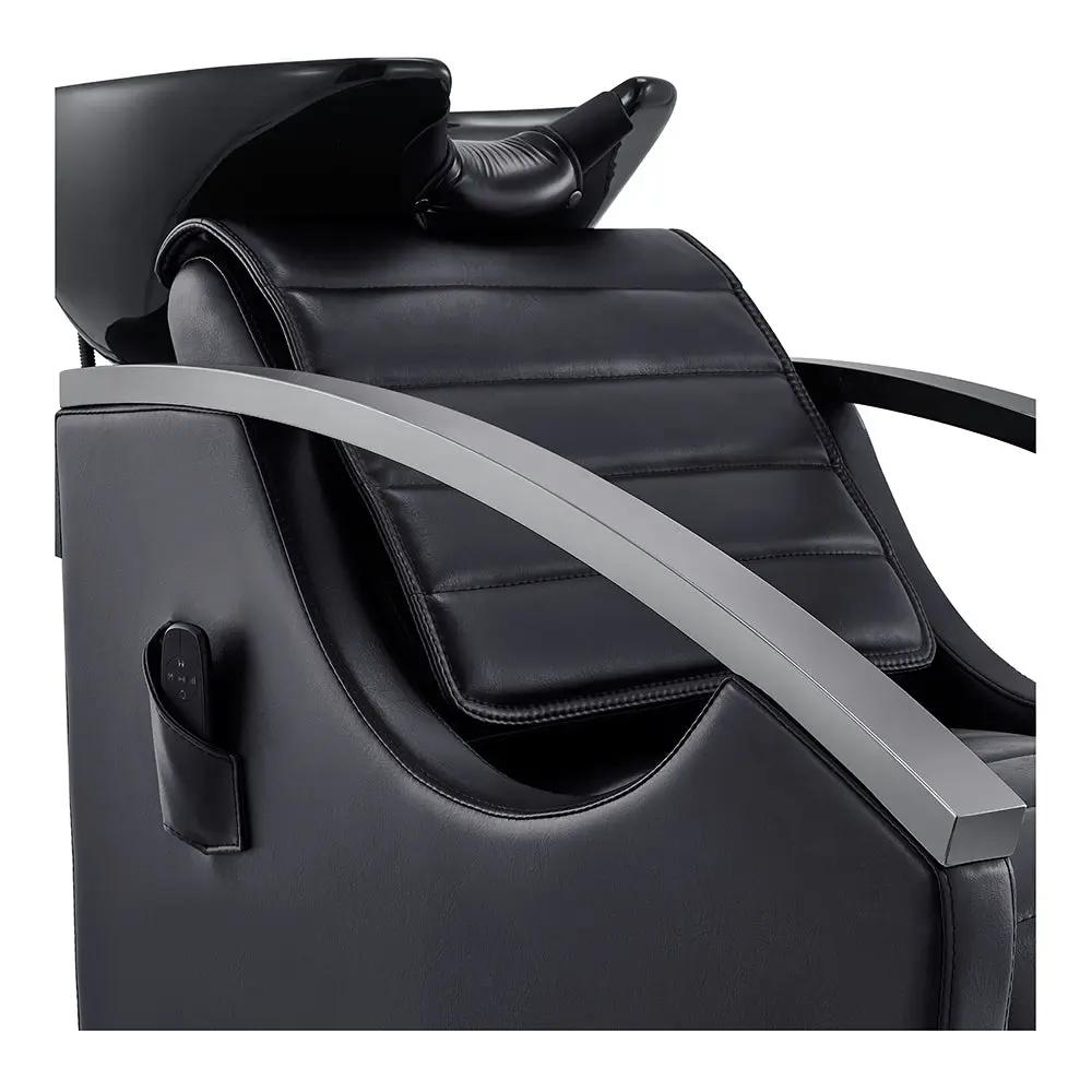 Beauty Salon Electrical Massage Backwash Unit with Adjustable Basin & Seat- Bella Titanium Black - DIR Store