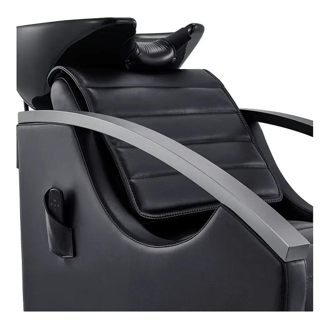 Beauty Salon Electrical Massage Backwash Unit with Adjustable Basin & Seat- Bella Titanium Black - DIR Store