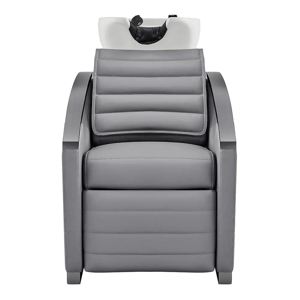 Beauty Salon Electrical Massage Backwash Unit with Adjustable Basin & Seat- Bella Titanium Black - DIR Store