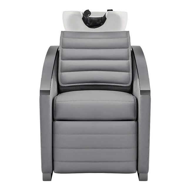 Beauty Salon Electrical Massage Backwash Unit with Adjustable Basin & Seat- Bella Titanium Black - DIR Store