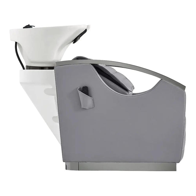 Beauty Salon Electrical Massage Backwash Unit with Adjustable Basin & Seat- Bella Titanium Black - DIR Store