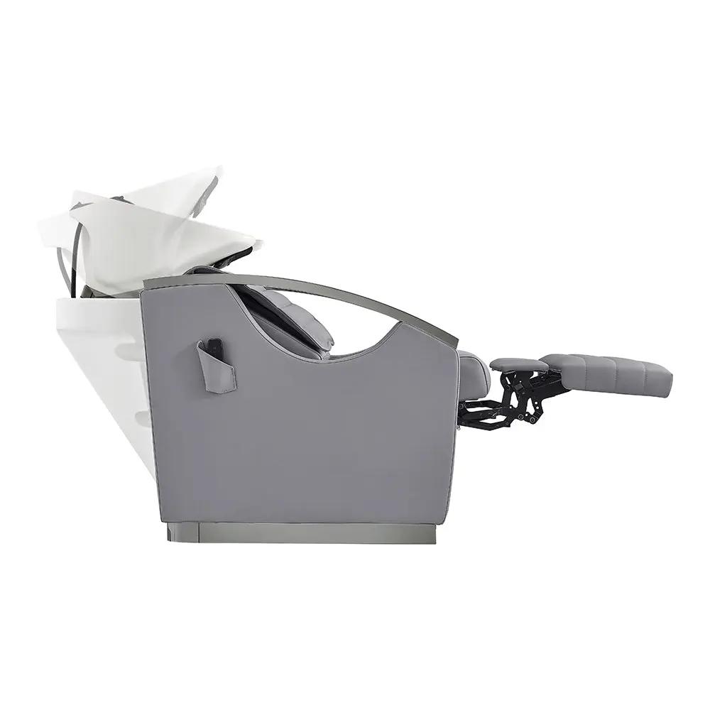 Beauty Salon Electrical Massage Backwash Unit with Adjustable Basin & Seat- Bella Titanium Black - DIR Store