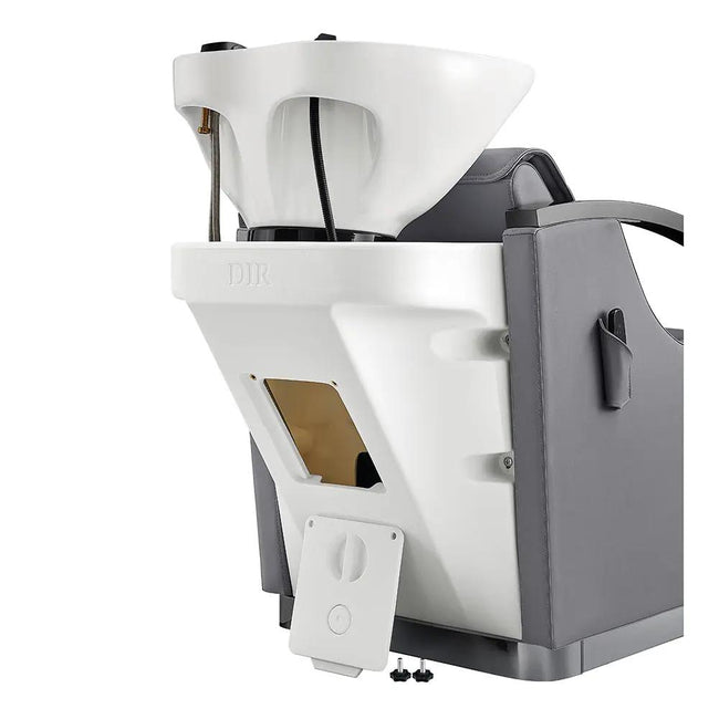 Beauty Salon Electrical Massage Backwash Unit with Adjustable Basin & Seat- Bella Titanium Black - DIR Store