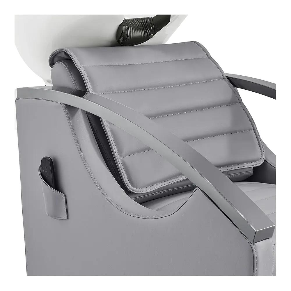 Beauty Salon Electrical Massage Backwash Unit with Adjustable Basin & Seat- Bella Titanium Black - DIR Store