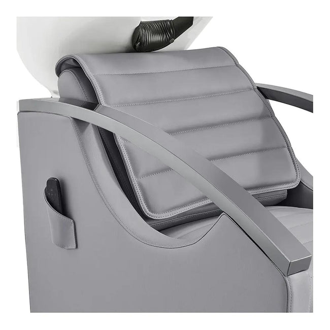 Beauty Salon Electrical Massage Backwash Unit with Adjustable Basin & Seat- Bella Titanium Black - DIR Store