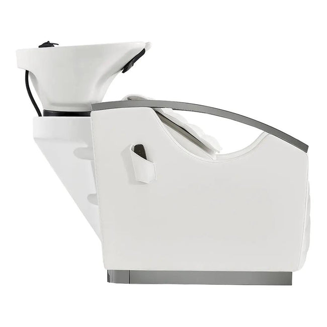 Beauty Salon Electrical Massage Backwash Unit with Adjustable Basin & Seat- Bella Titanium Black - DIR Store