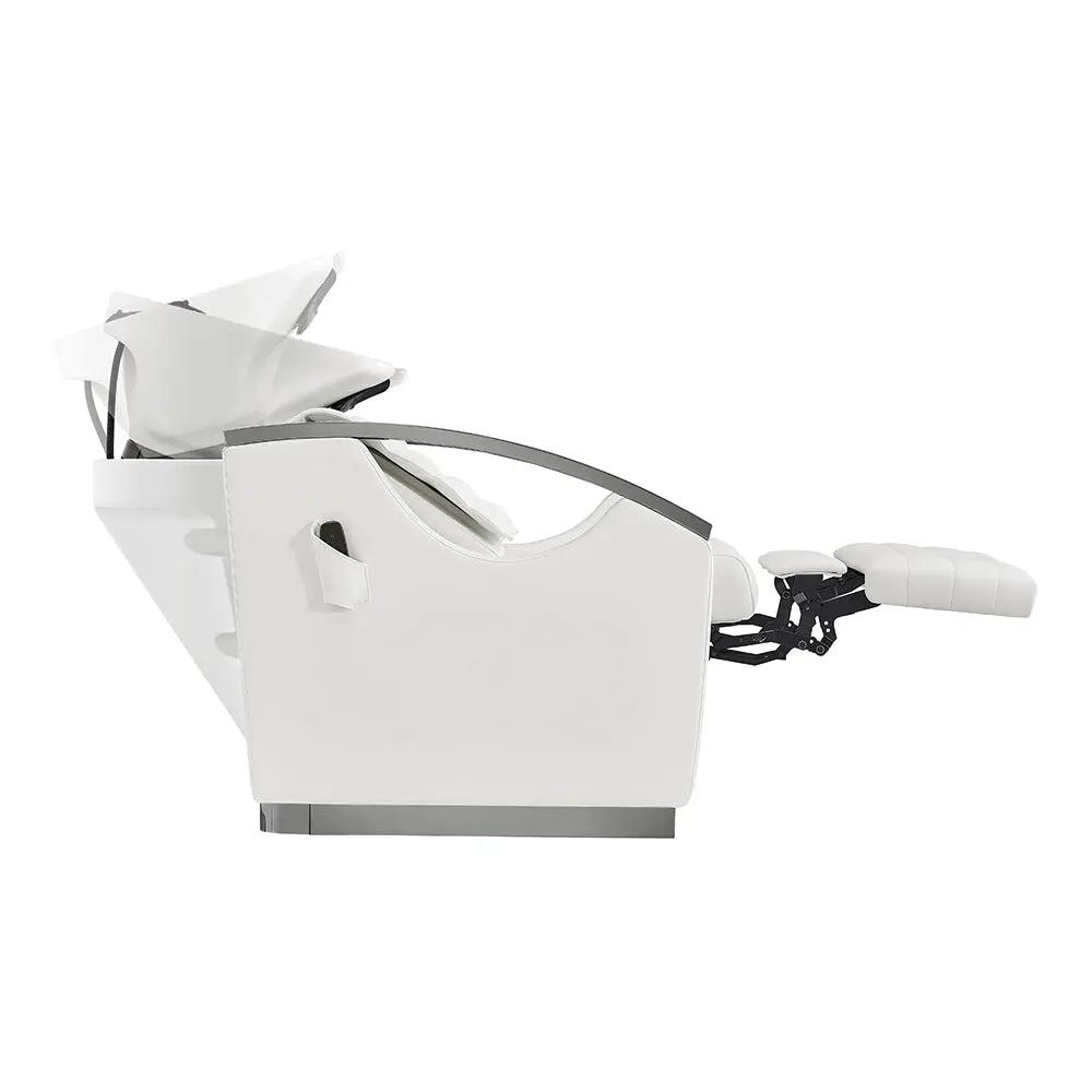 Beauty Salon Electrical Massage Backwash Unit with Adjustable Basin & Seat- Bella Titanium Black - DIR Store