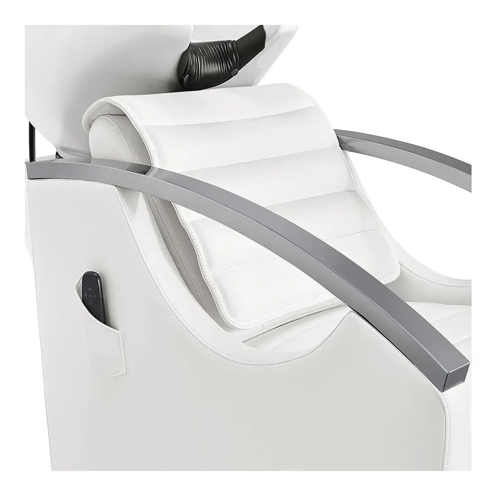 Beauty Salon Electrical Massage Backwash Unit with Adjustable Basin & Seat- Bella Titanium Black - DIR Store