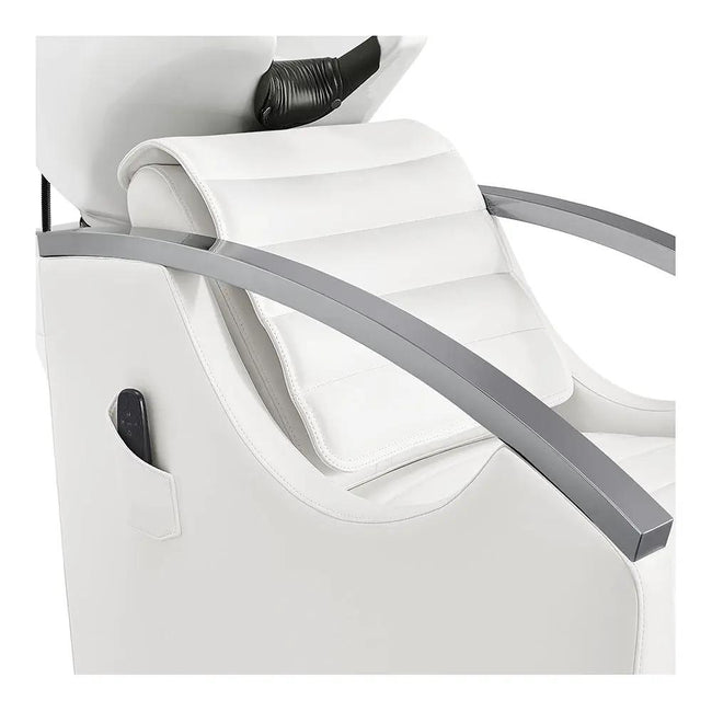 Beauty Salon Electrical Massage Backwash Unit with Adjustable Basin & Seat- Bella Titanium Black - DIR Store