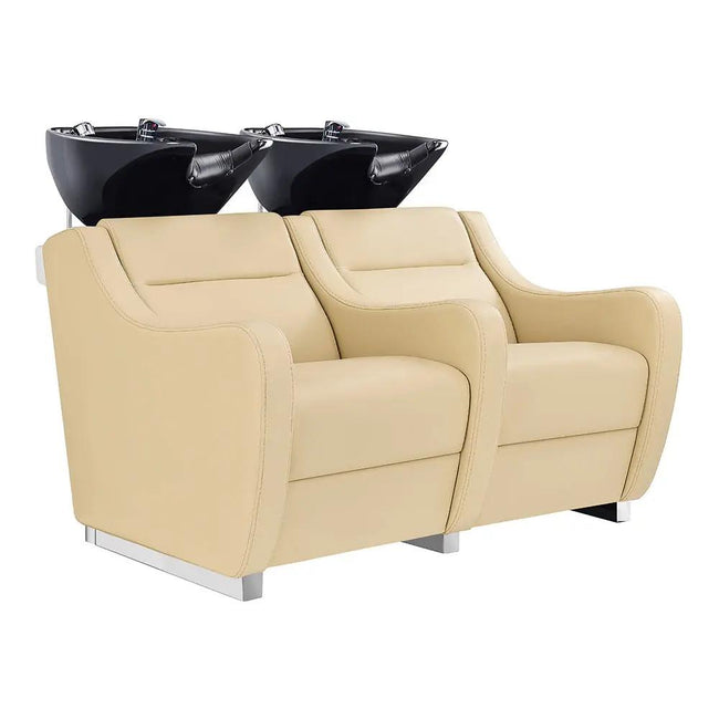 Salon Double Seats Backwash Units with Adjustable Basins - Majestic - DIR Store