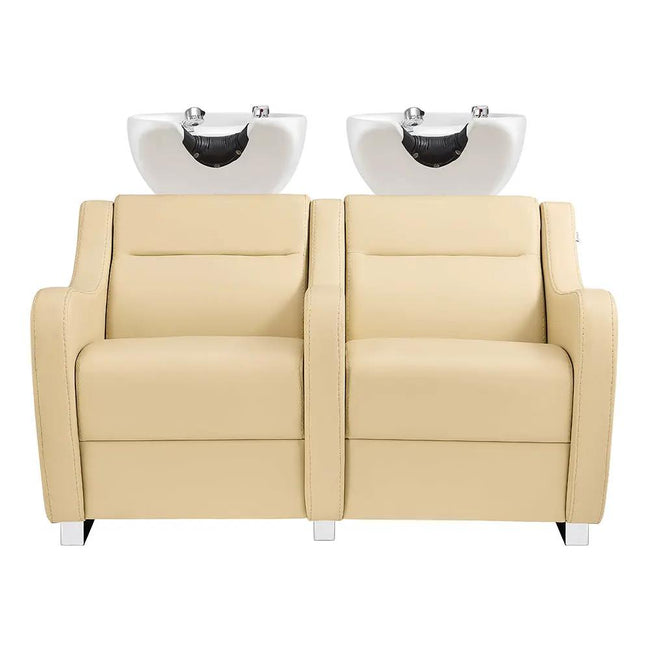 Salon Double Seats Backwash Units with Adjustable Basins - Majestic - DIR Store