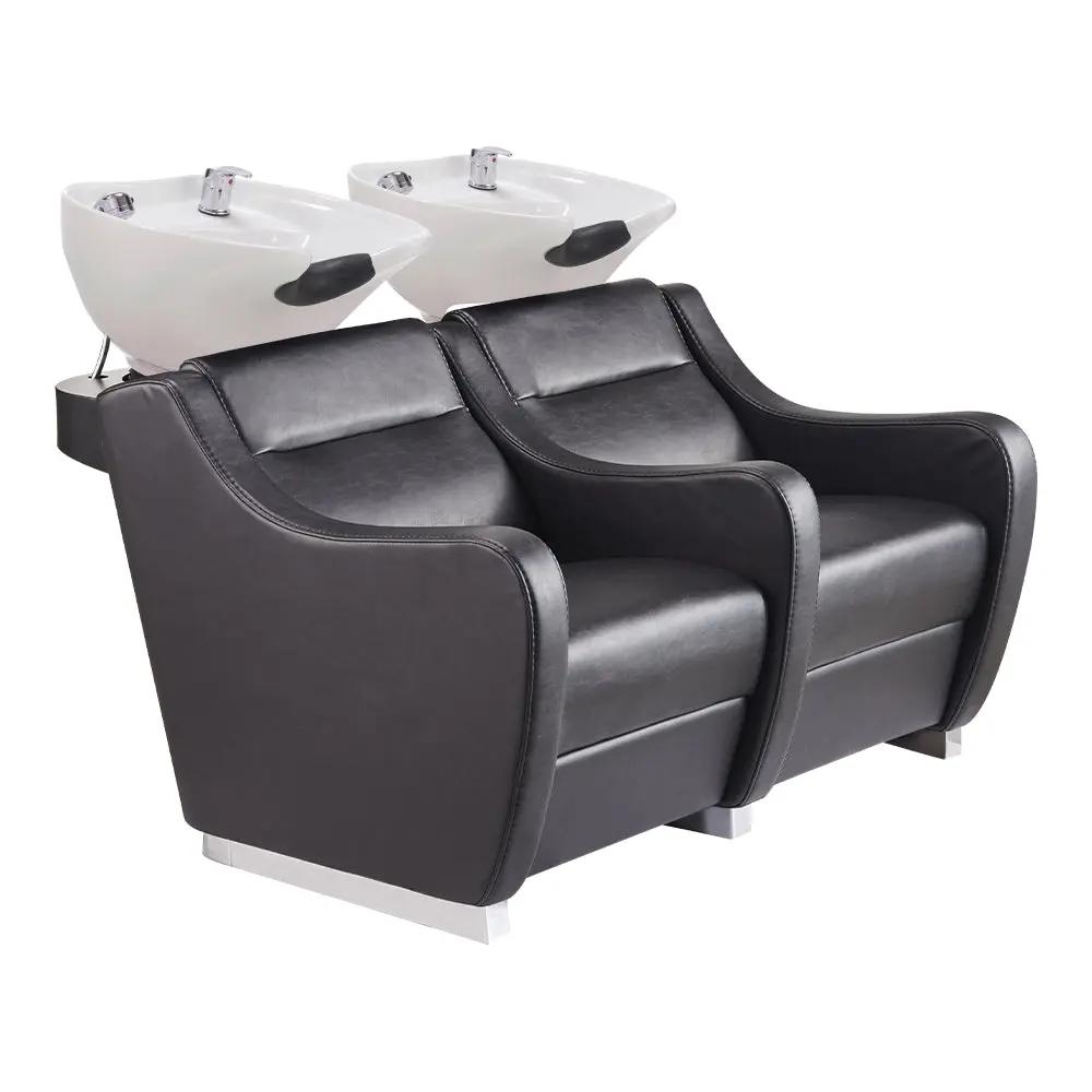 Salon Double Seats Backwash Units with Adjustable Basins - Majestic - DIR Store
