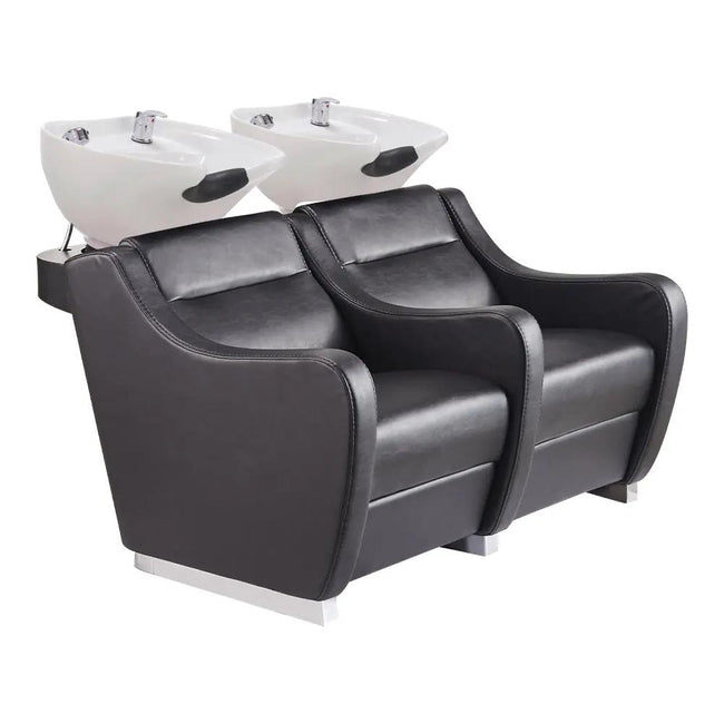 Salon Double Seats Backwash Units with Adjustable Basins - Majestic - DIR Store
