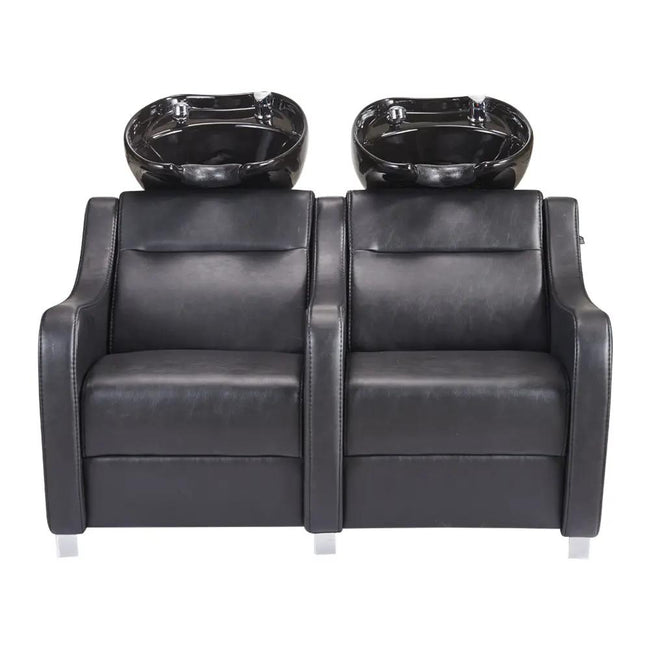 Salon Double Seats Backwash Units with Adjustable Basins - Majestic - DIR Store