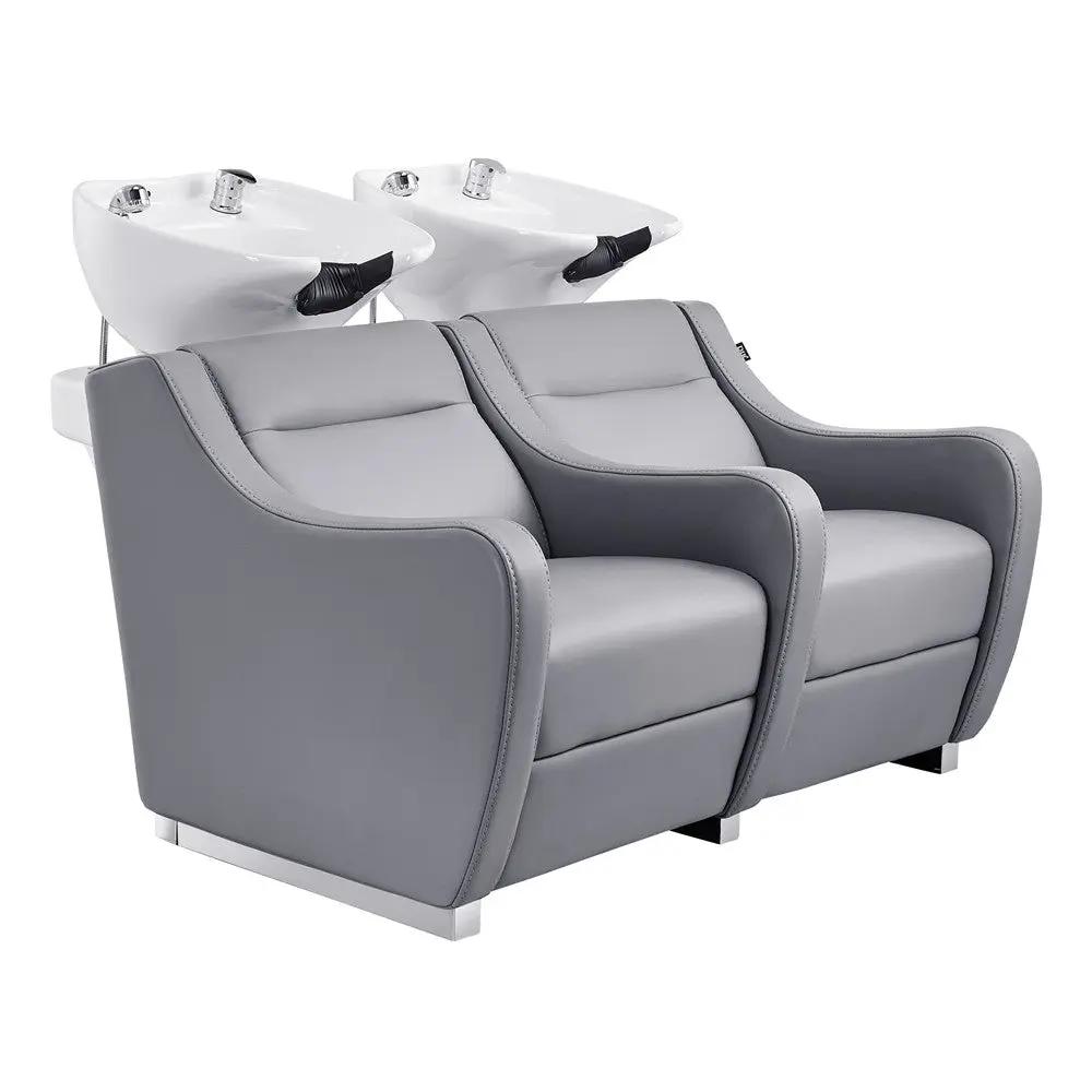 Salon Double Seats Backwash Units with Adjustable Basins - Majestic - DIR Store