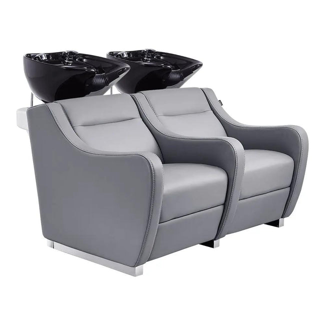 Salon Double Seats Backwash Units with Adjustable Basins - Majestic - DIR Store